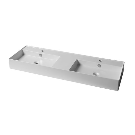 Essence C podw&oacute;jna umywalka wisząca prostokątna 141 cm biały mat 100285099