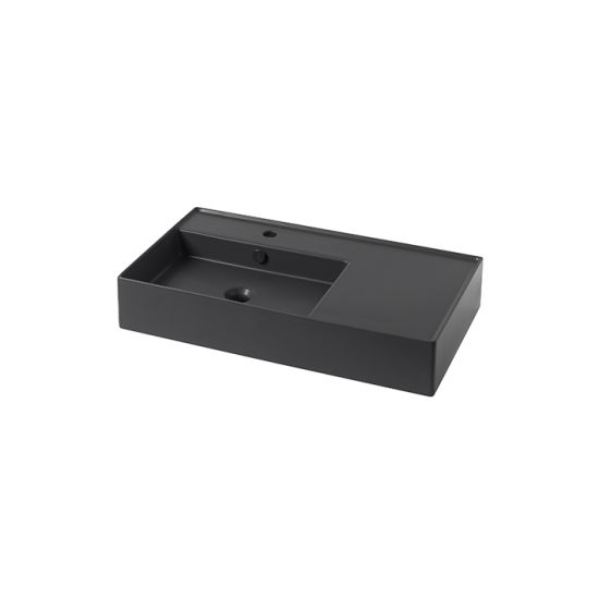 Noken Essence C umywalka wisząca prostokątna lewa 80 cm czarny mat 100285140