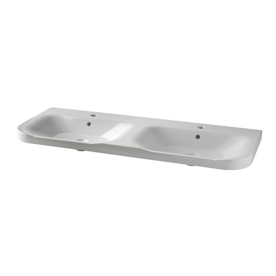 Noken Lounge podw&oacute;jna umywalka wisząca prostokątna 120 cm biały 100315544