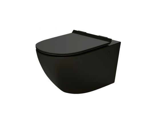 Decos Rimless Slim miska WC wisząca czarny mat MSM-3673RIMSLIM-MB