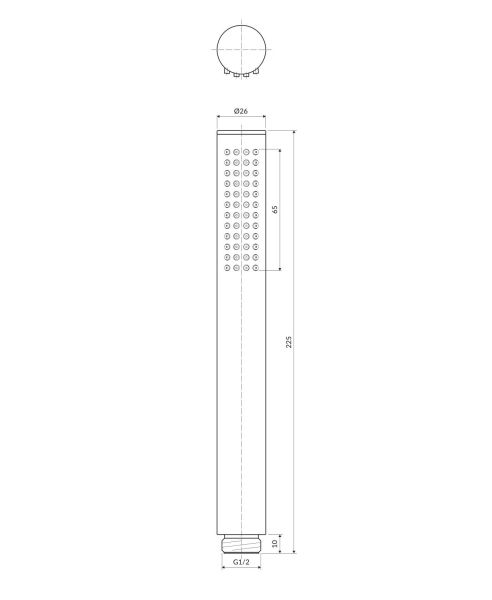 rysunek techniczny Microphone słuchawka prysznicowa złota MICROPHONEX-RGL