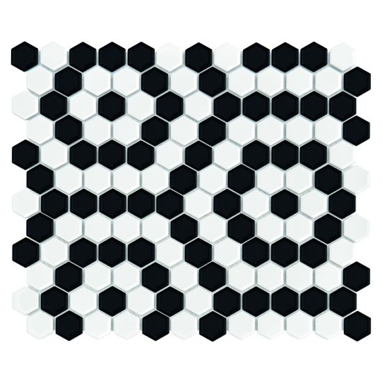 Mini Hexagon B&W Nano 26x30 mozaika dekoracyjna