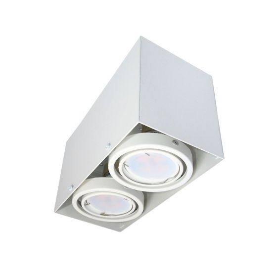LAMPA SUFITOWA BLOCCO BIAŁA 2x7W GU10 LED minimalistyczna Milagro