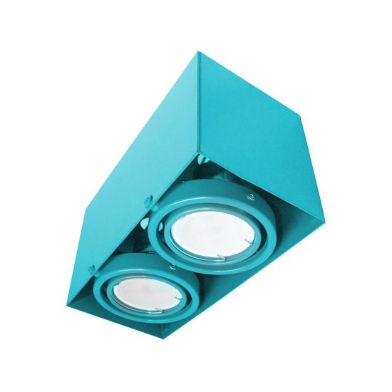 LAMPA SUFITOWA BLOCCO TURKUS 2x7W GU10 LED minimalistyczna Milagro