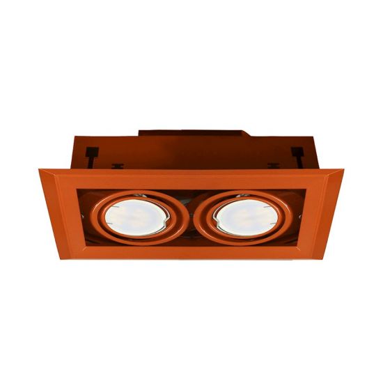 Milagro Lampa podtynkowa Blocco pomarańczowa 2x7W GU10 LED, nowoczesna