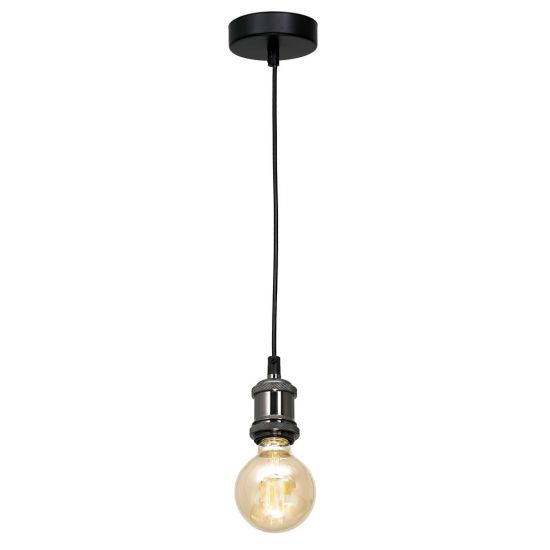 Lampa wisząca Edison czarny/chrom 1xE27 industrialna milagro
