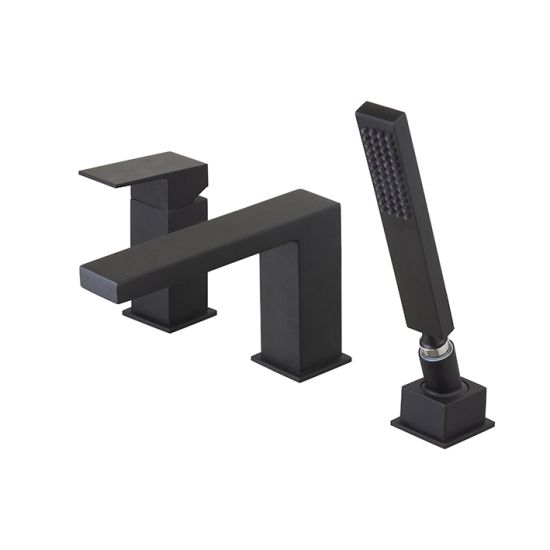Rondo bateria wannowo-prysznicowa 3-otworowa czarny mat 100284636