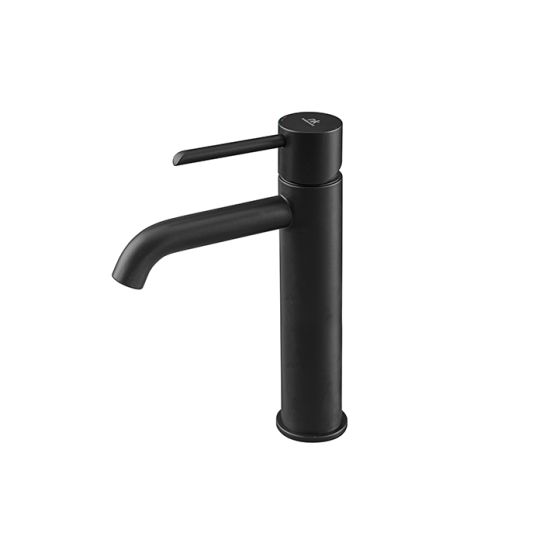 Round bateria umywalkowa stojąca wysoka czarny mat 100208355
