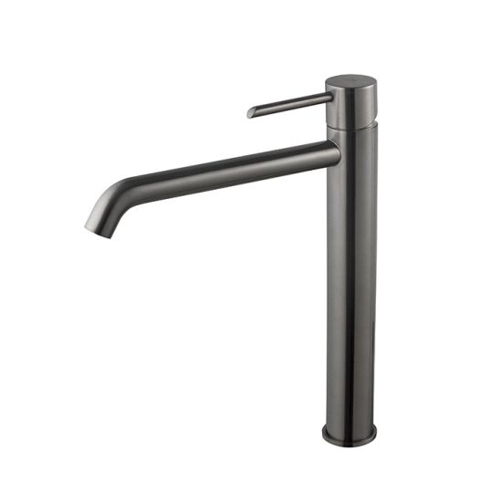 Round bateria umywalkowa stojąca wysoka xxl szczotkowany tytan 100291663