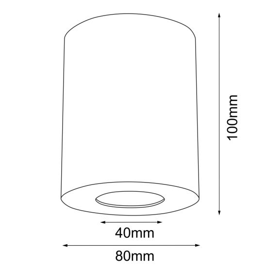 rys techniczny Antigo Plafon Point H 80 - Czarny IP44 (100 mm) 1256
