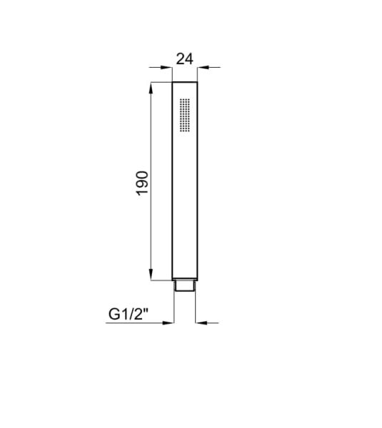 rysunek techniczny Complementos słuchawka prysznicowa chrom 100040325