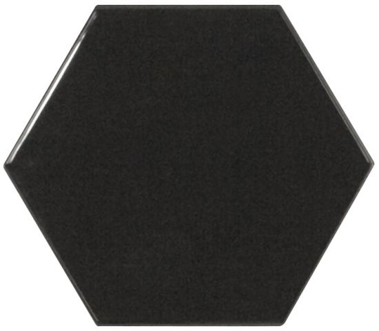 Equipe czarny  hexagon na ściane 12,4x10,7 kafle do łazienki kuchni  połysk