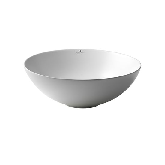 Slender umywalka nablatowa okrągła 40 cm biały mat 100255721