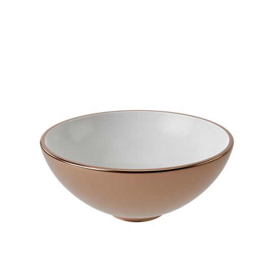 Slender umywalka nablatowa okrągła 40 cm biały miedź 100283427