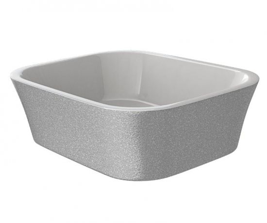 Assos S-Line Glam umywalka nablatowa prostokątna 40x50 cm srebrna #UMD-AP-NBS
