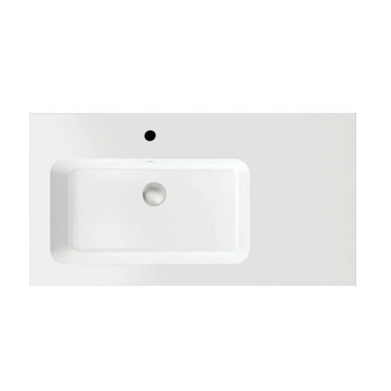 Eno umywalka wpuszczana w blat lewa prostokątna 95x50 cm biała MSUK-E955L