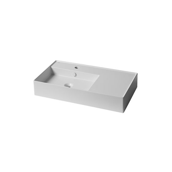 Essence C umywalka nablatowa/wisząca prostokątna lewa 80 cm biały mat 100285136