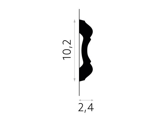 wymiary Listwa ścienna dekoracyjna PolyForce MDD345 10,2x200 cm