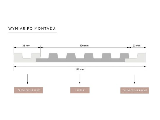wymiary Mardom Lewe zakończenie lameli Stretto Dąb Jasny L0102L 270 cm