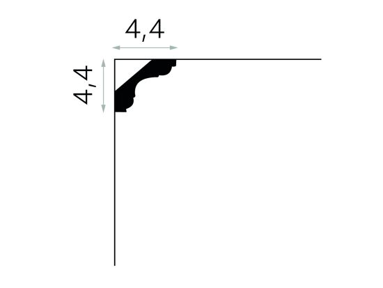 wymiary Mardom Listwa elastyczna sufitowa gzyms Flex MDB112F 4,4x200 cm