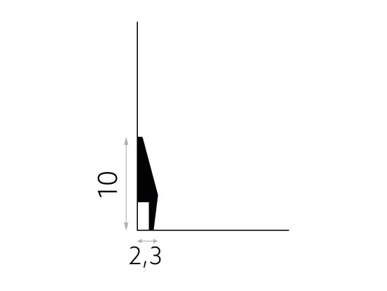 wymiary Mardom Listwa przypodłogowa cok&oacute;ł PolyForce MD016 10x200 cm