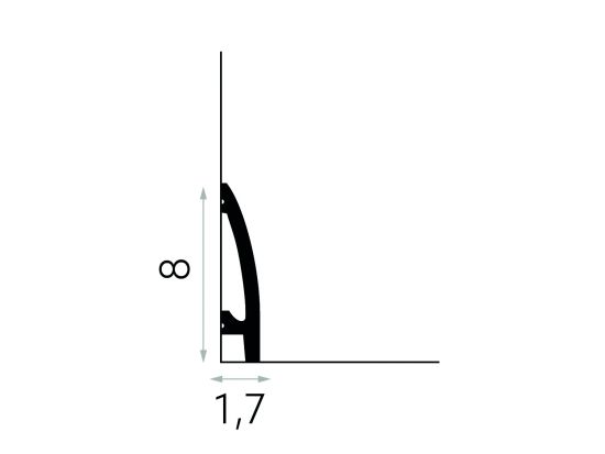 wymiary Mardom Listwa przypodłogowa cok&oacute;ł PolyForce Premium MD030P 8x200 cm