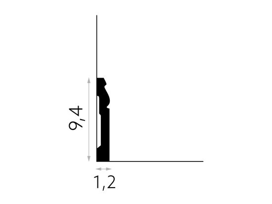 wymiary Mardom Listwa przypodłogowa cok&oacute;ł PolyForce Premium MD094P 9,4x200 cm