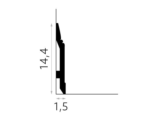 wymiary Mardom Listwa przypodłogowa cok&oacute;ł PolyForce Premium MD361P 14,4x200 cm