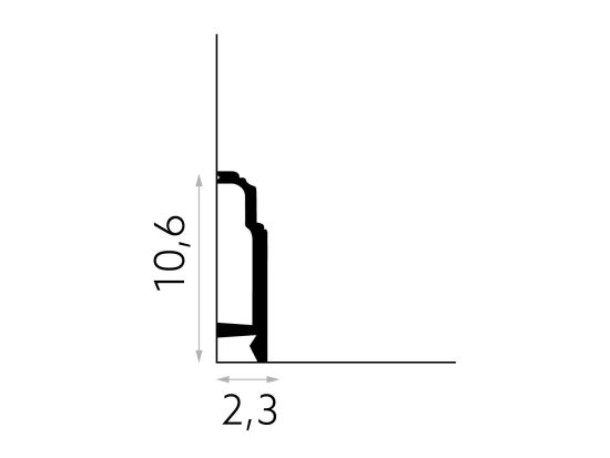 wymiary Mardom Listwa przypodłogowa cok&oacute;ł PolyForce Premium MD363P 10,6x200 cm