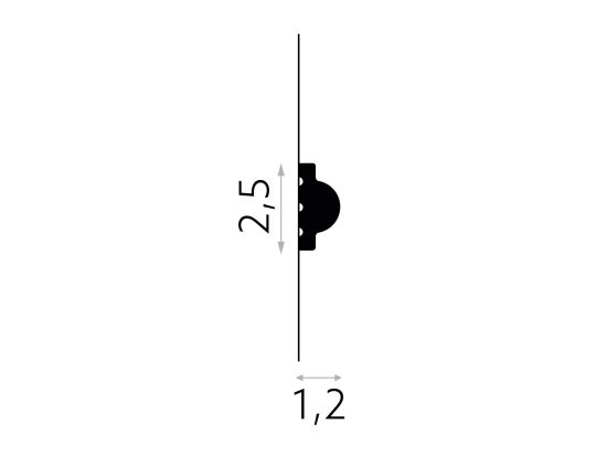 wymiary Mardom Listwa ścienna dekoracyjna PolyForce MD413 2,5x200 cm