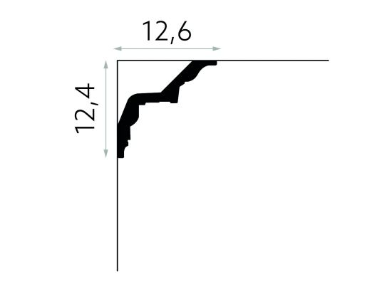 wymiary Mardom Listwa sufitowa gzyms ProFoam MDB169 12,4x200 cmMardom Listwa sufitowa gzyms ProFoam MDB169 12,4x200 cm