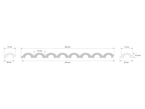 wymiary Mardom Panel ścienny 3D PolyForce WP001 Duna 270 cm