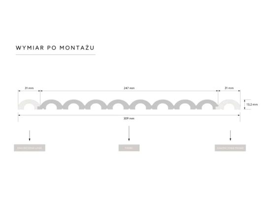 wymiary Mardom Prawe zakończenie panela ściennego Premium 3D WP001RP Duna 270 cm